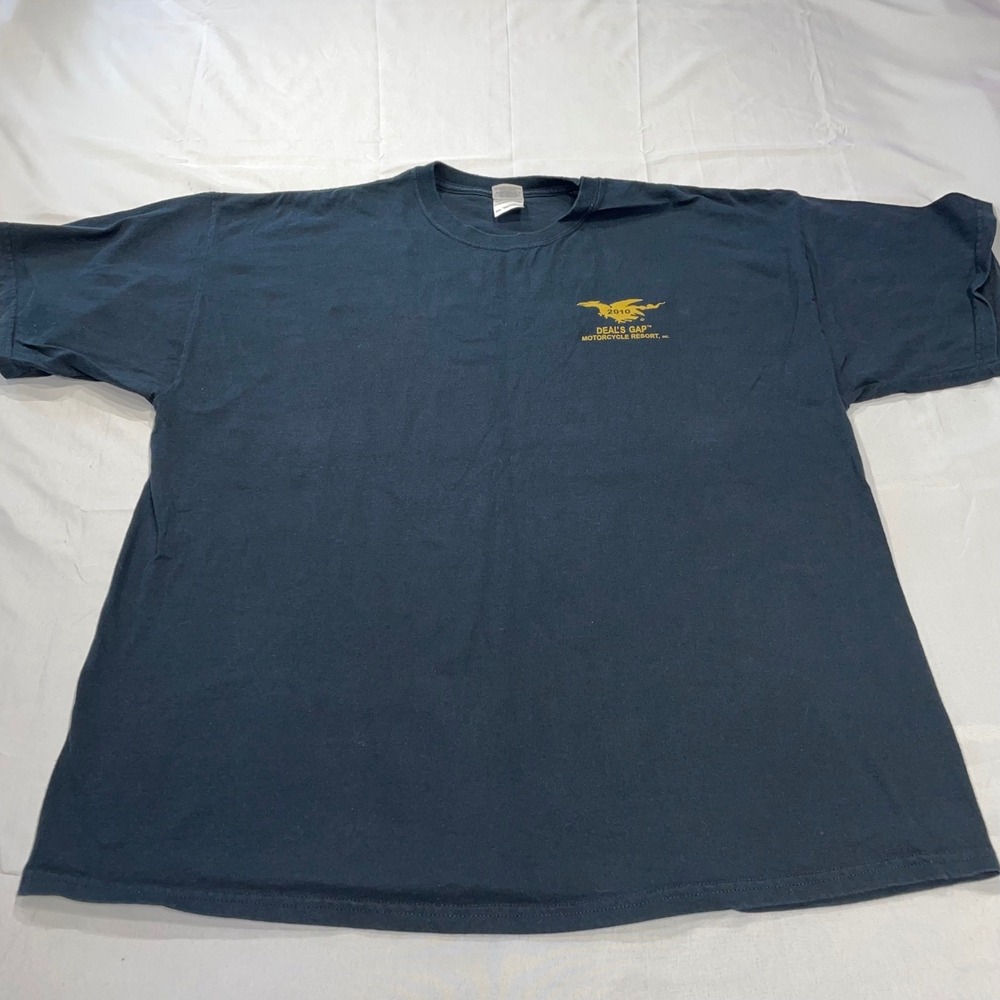 Gildan Deals Gap Motorcycle Resort The Dragon 2010 T-Shirt Mens 2XL Black 318